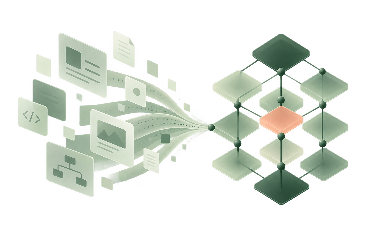Abstract software knowledge management illustration