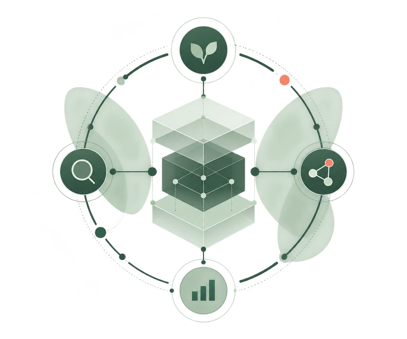 Abstract responsible AI governance illustration